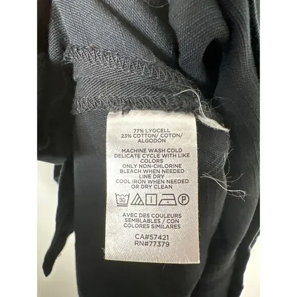 Ann Taylor Collared Popover Shift Dress Womens Size M Black Lightweight - Picture 9 of 10